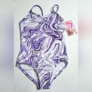 Kanu Surf Hurricane Beach Sport UPF 50+ 1-Piece Swimsuit Gigi Purple 10